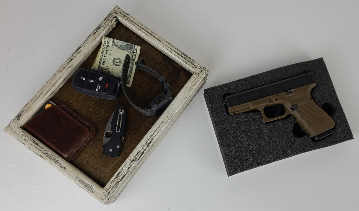 Wooden EDC Valet Tray w/ Hidden Gun Storage– Liberty Home Concealment