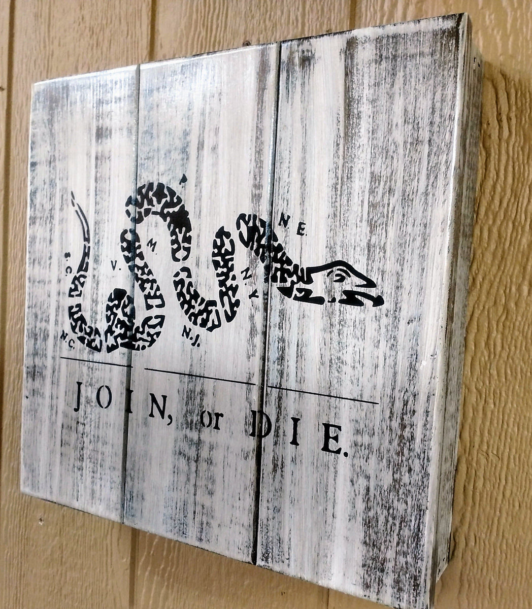 Liberty Home Charred AR-15 Join or Die Hidden Gun Storage Sign