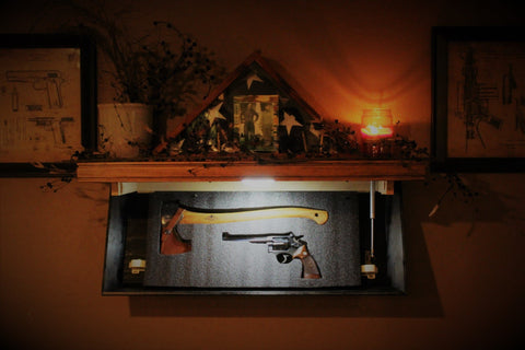 gun concealment shelf