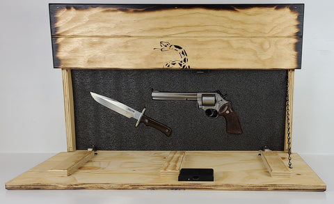"Don't Tread on Me" Hidden Gun Storage sign  Charred Finish