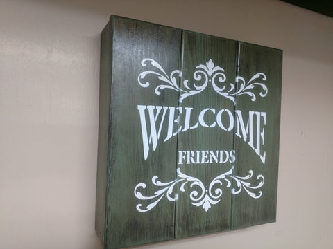 "Welcome Friends" Gun Concealment Wall Art Box