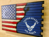 Single compartment gun concealment case with American flag that transitions to a blue background with a white U.S Air Force logo.