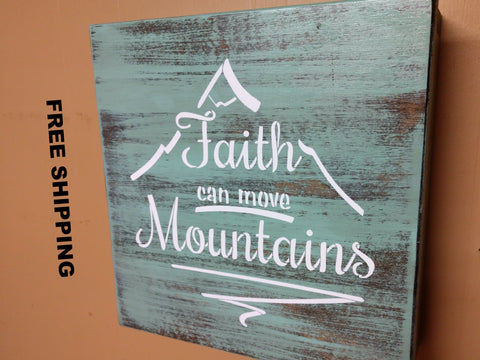 “FAITH CAN MOVE MOUNTAINS” MINI CONCEALMENT WALL ART BOX