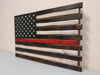 Single compartment American flag gun concealment case with black & white stripes and a single red stripe under the stars.