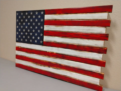 Large American Flag Gun Concealment Case with 2 Compartments