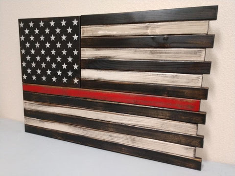 Rustic style American flag gun concealment case with black and white stripes and a single red stripe underneath the stars section.