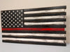 Rustic style American flag gun concealment case with black and white stripes and a single red stripe underneath the stars section.