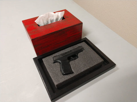 Wooden Gun Concealment Tissue Box